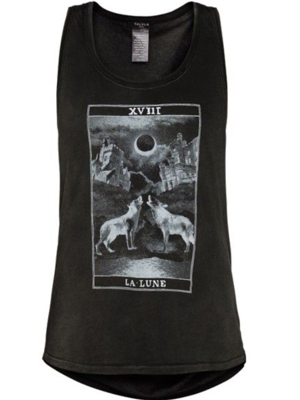 Talula Black Graphic Tank "La Lune"
